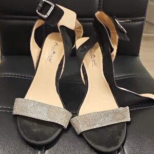 Anne Michelle Black and Silver Heels